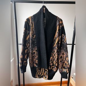 Michael Carol Italian Vintage Knit wool nohair party 90s animal print Paris 80s
